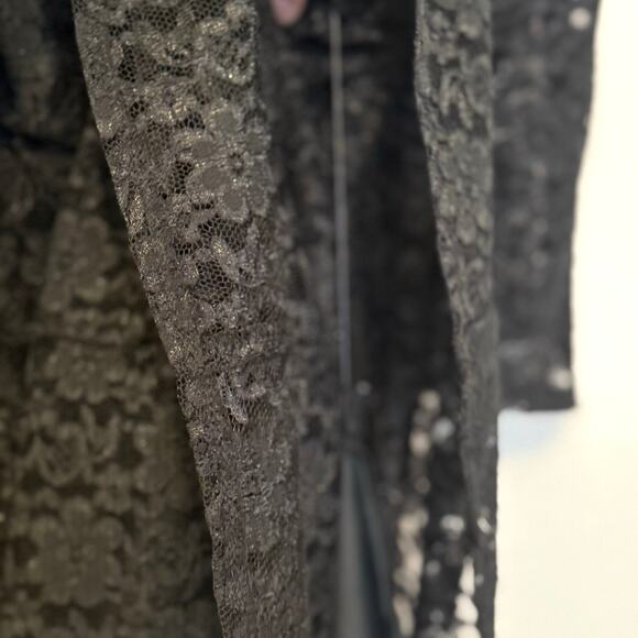 Vtg 90s Petite Jazz Floral Lace Whimsigoth Gothic Romantic Midi Dress, Medium - Picture 10 of 11